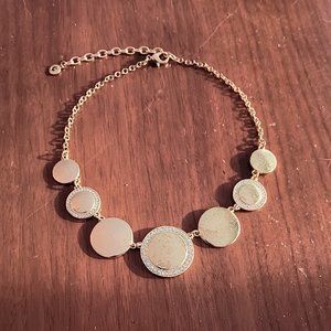Goldtone Disc Statement Necklace